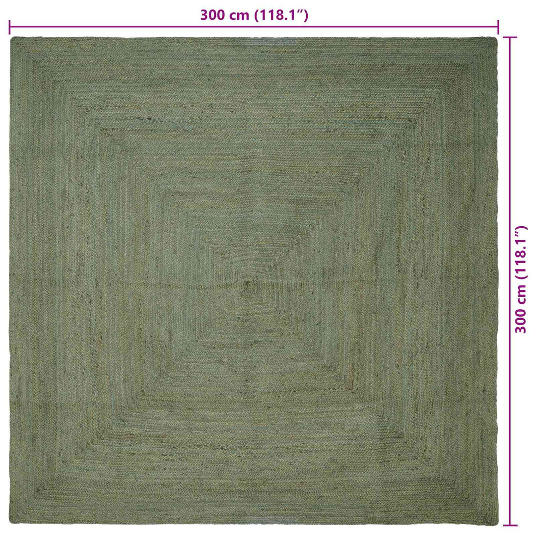 Områdetæpper Firkantet Olivengrøn 300 x 300 cm Jute