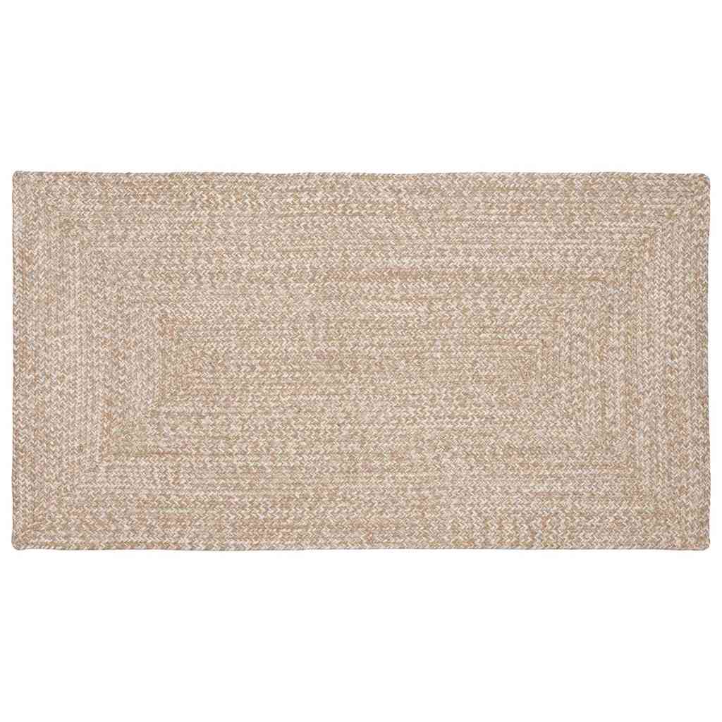 Område tæppe Natur og hvid 60 x 110 cm Jute