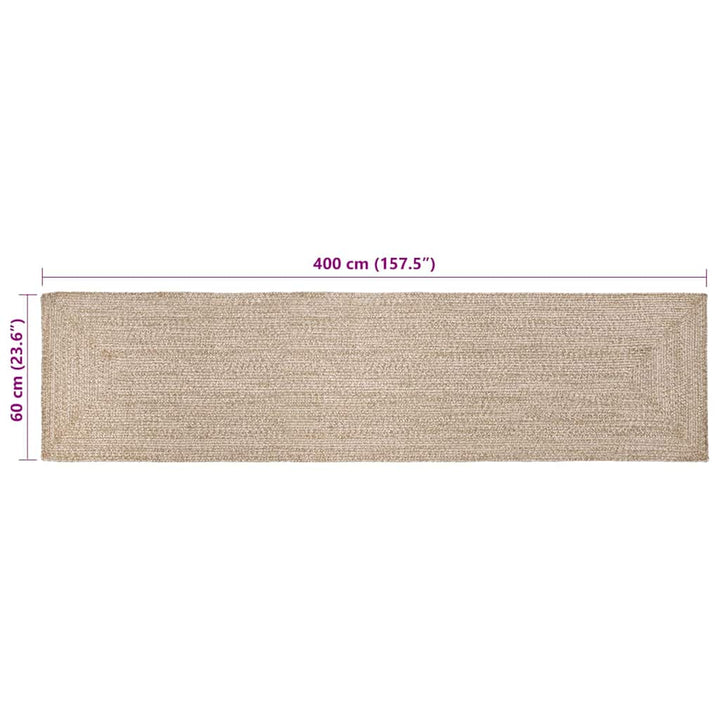 Områdetæpper Natur og hvid 60 x 400 cm Jute