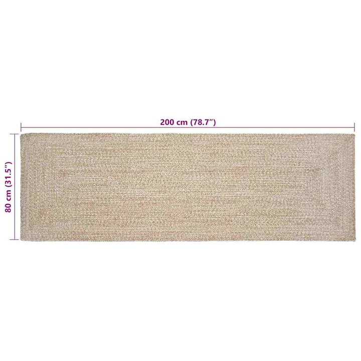 Områdetæpper Natur og hvid 80 x 200 cm Jute