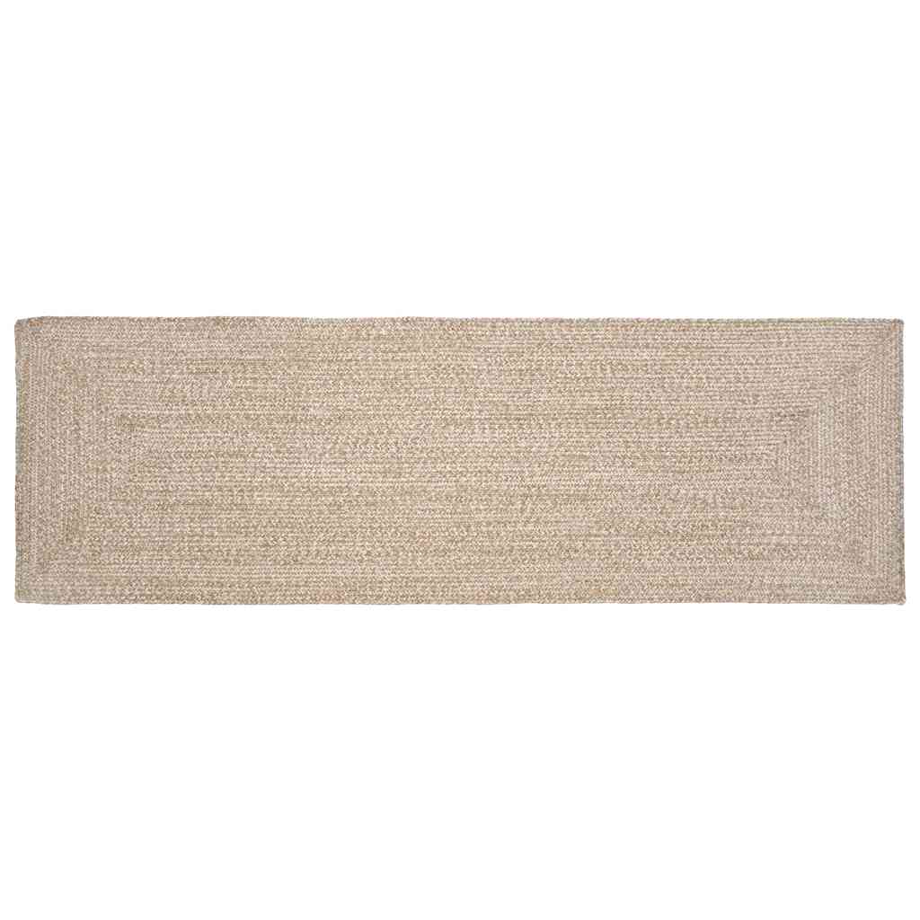Områdetæpper Natur og hvid 80 x 250 cm Jute