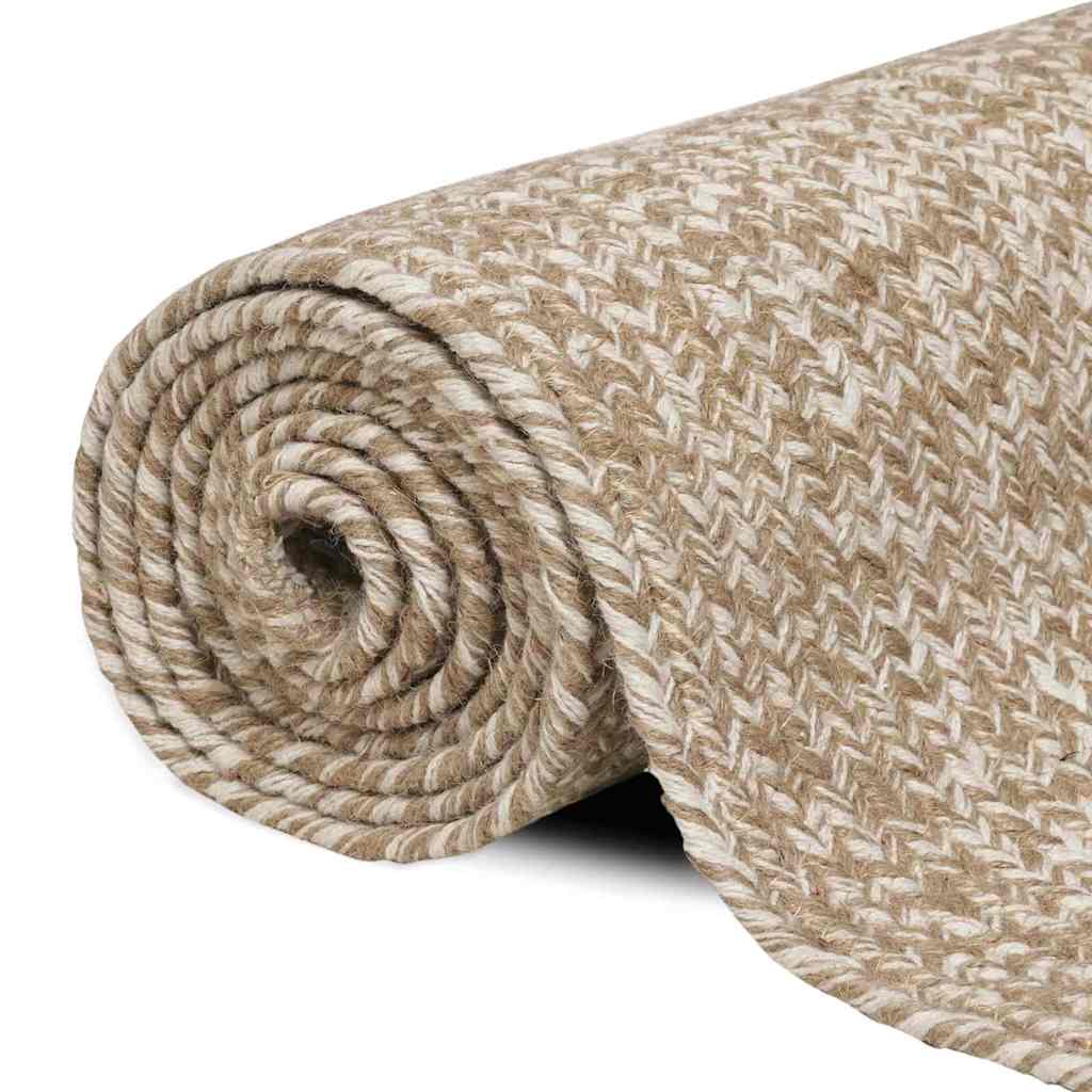 Områdetæpper Natur og hvid 100 x 200 cm Jute