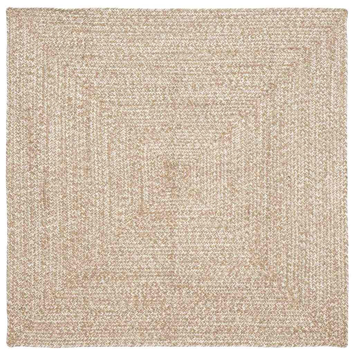 Områdetæpper Natur og hvid 120 x 120 cm Jute
