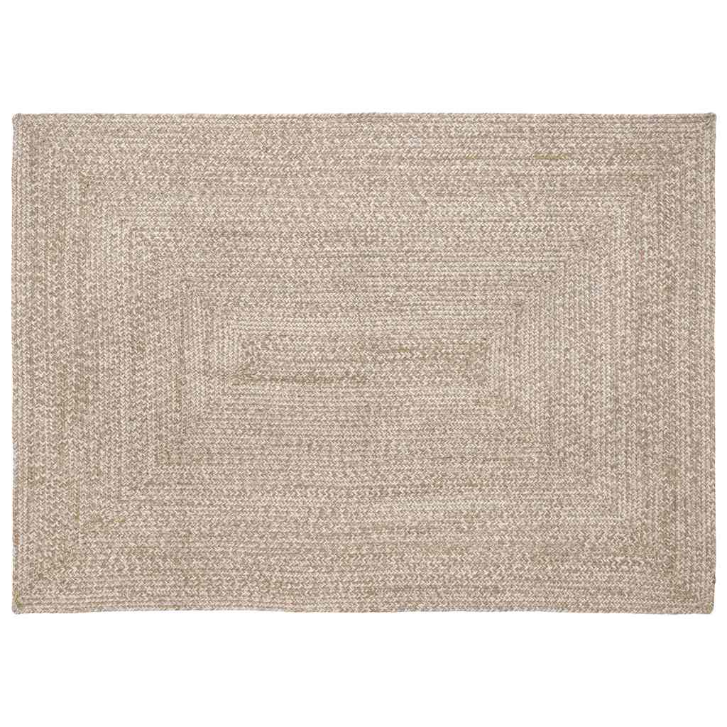 Områdetæpper Natur og hvid 140 x 200 cm Jute