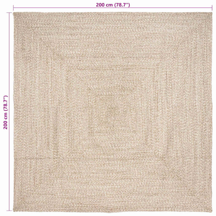 Områdetæpper Natur og hvid 200 x 200 cm Jute