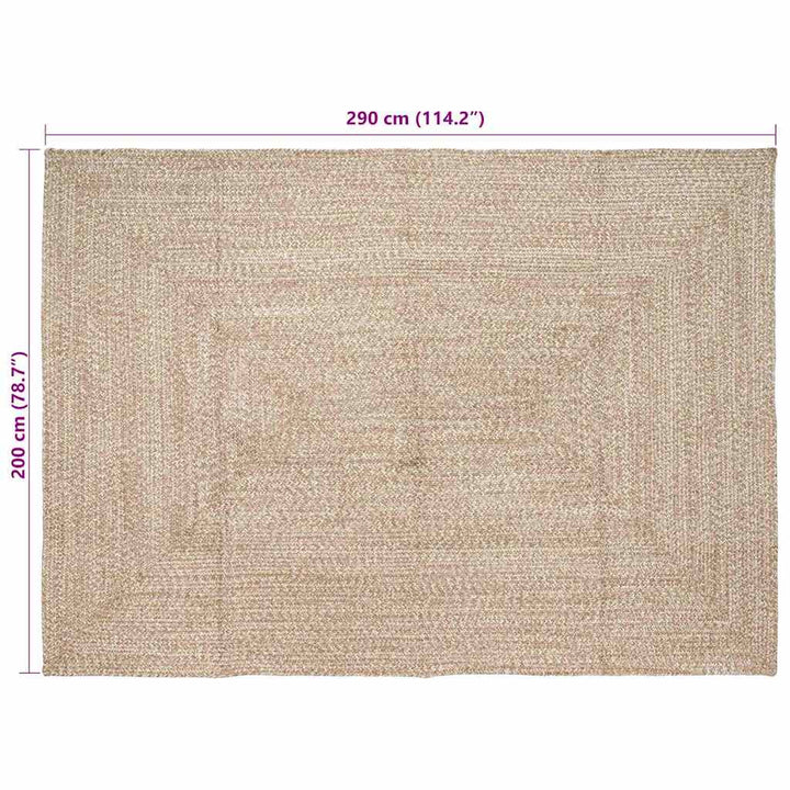 Områdetæpper Natur og hvid 200 x 290 cm Jute