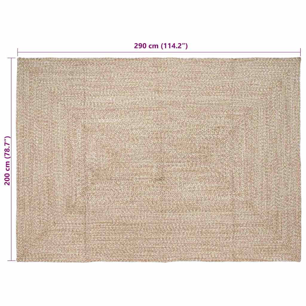 Områdetæpper Natur og hvid 200 x 290 cm Jute