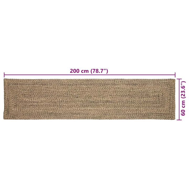 Områdetæpper Naturfarvet og sort 60 x 200 cm Jute