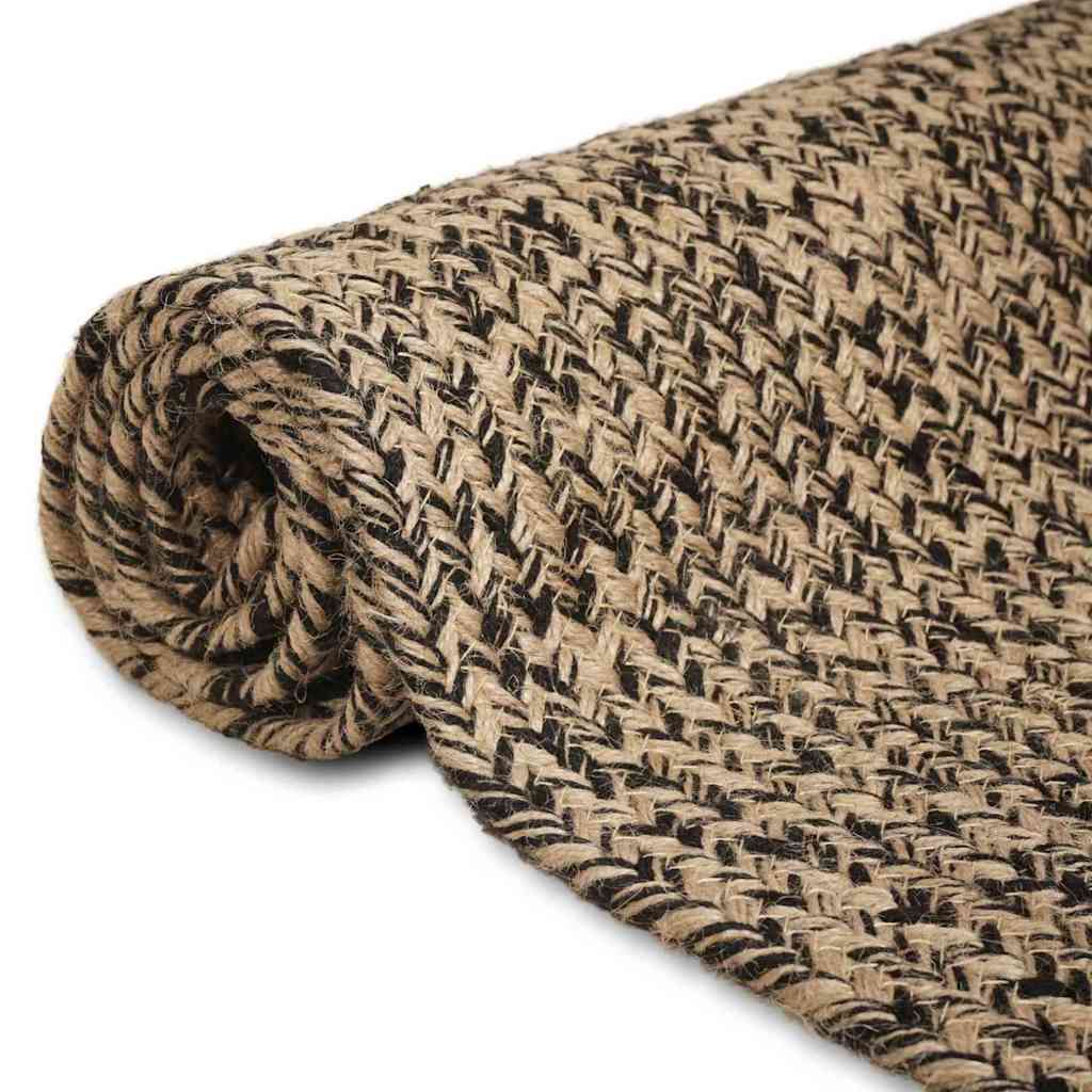 Områdetæpper Naturfarvet og sort 80 x 150 cm Jute