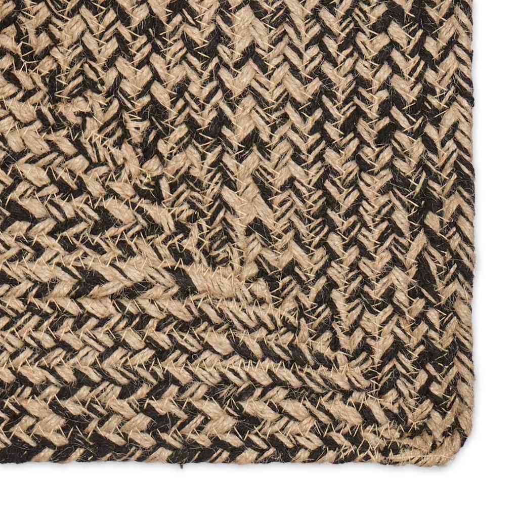 Områdetæpper Naturfarvet og sort 80 x 150 cm Jute