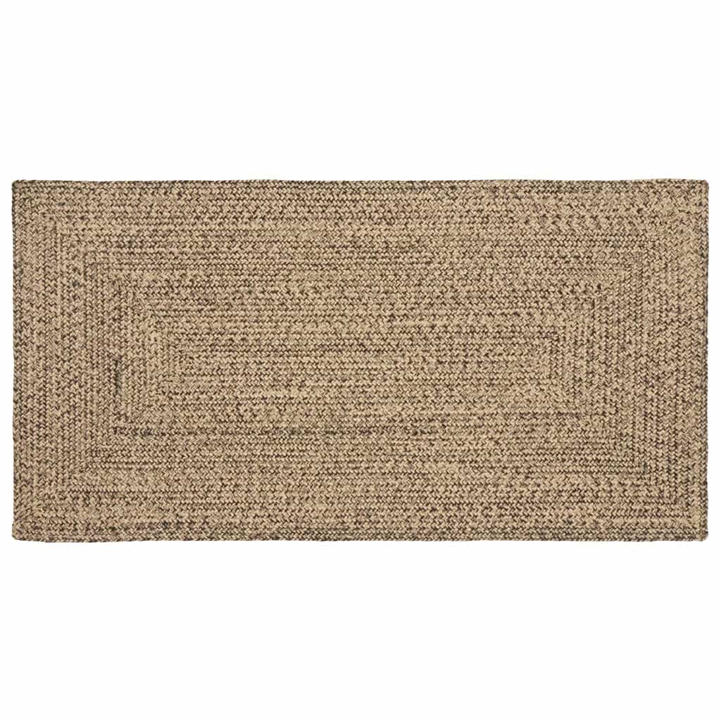 Områdetæpper Naturfarvet og sort 80 x 150 cm Jute