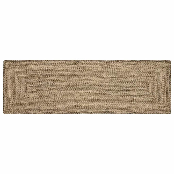 Områdetæpper Naturfarvet og sort 80 x 250 cm Jute