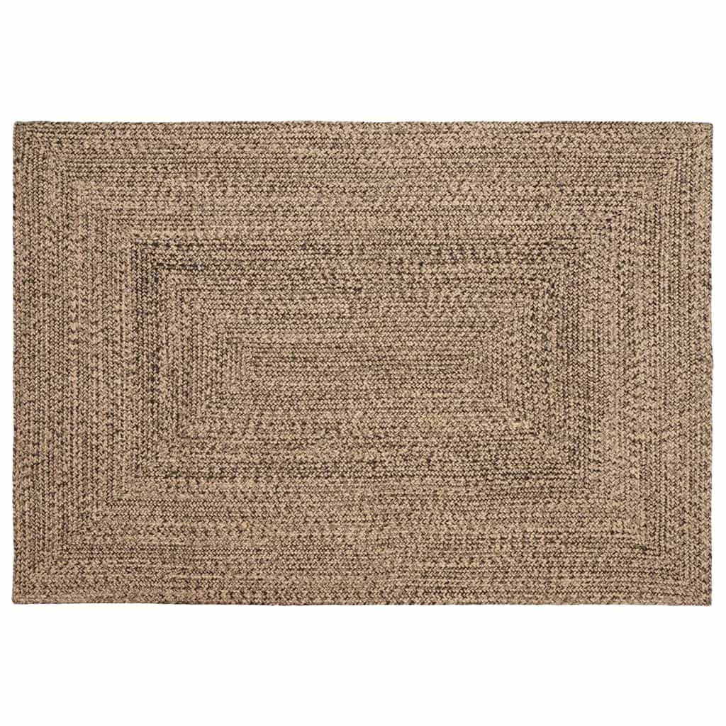 Områdetæpper Naturfarvet og sort 140 x 200 cm Jute