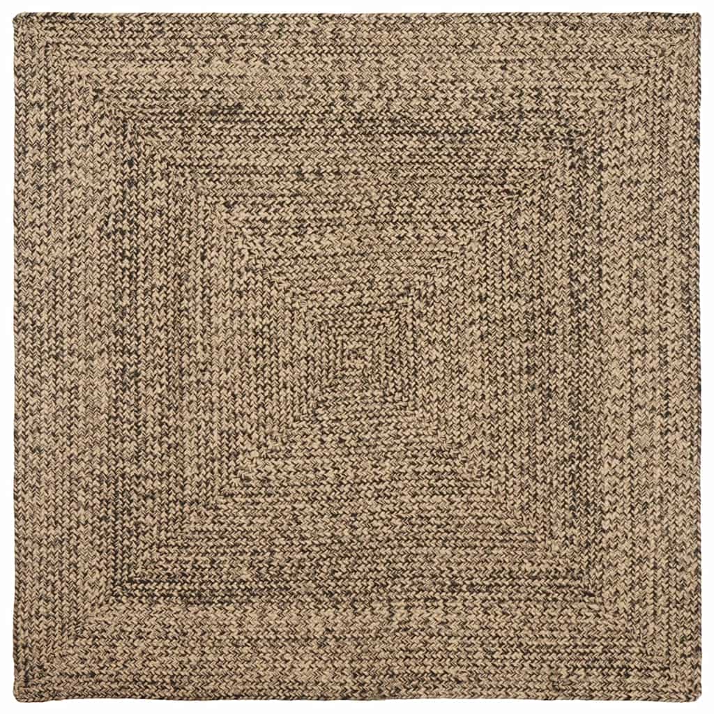 Områdetæpper Naturfarvet og sort 160 x 160 cm Jute