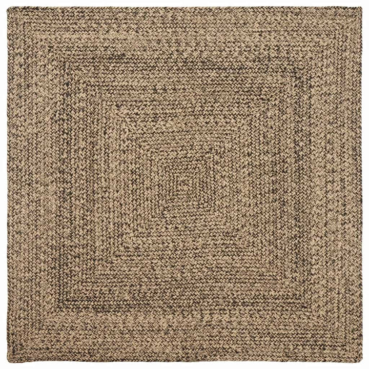 Områdetæpper Naturfarvet og sort 160 x 160 cm Jute