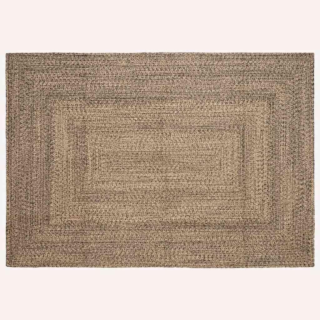 Områdetæpper Naturfarvet og sort 160 x 230 cm Jute