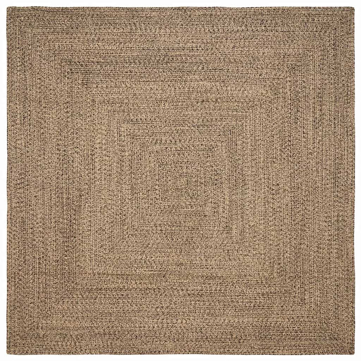 Områdetæpper Naturfarvet og sort 200 x 200 cm Jute