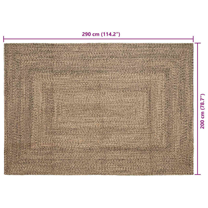 Områdetæpper Naturfarvet og sort 200 x 290 cm Jute