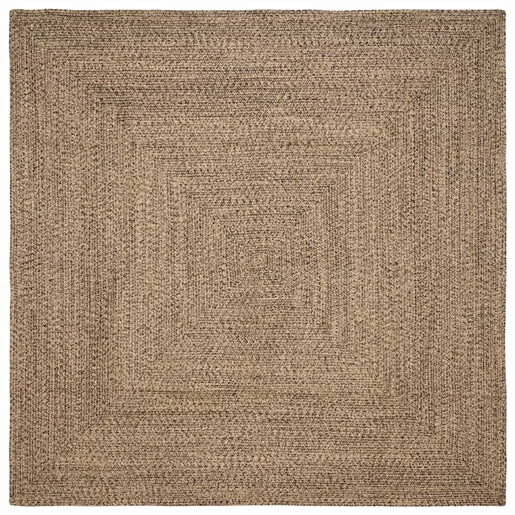 Områdetæpper Naturfarvet og sort 240 x 240 cm Jute