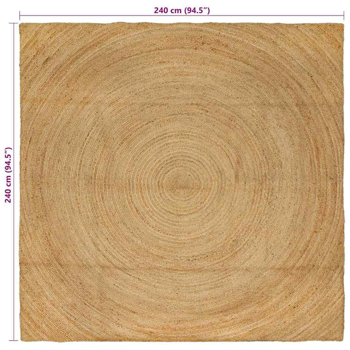 Områdetæpper Naturfarvet 240 x 240 cm Jute
