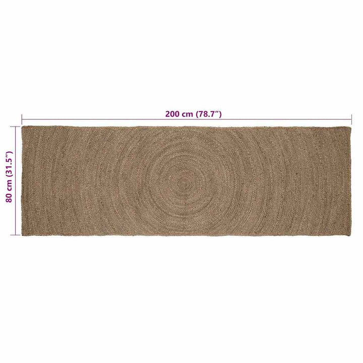 Områdetæpper Grå 80 x 200 cm Jute