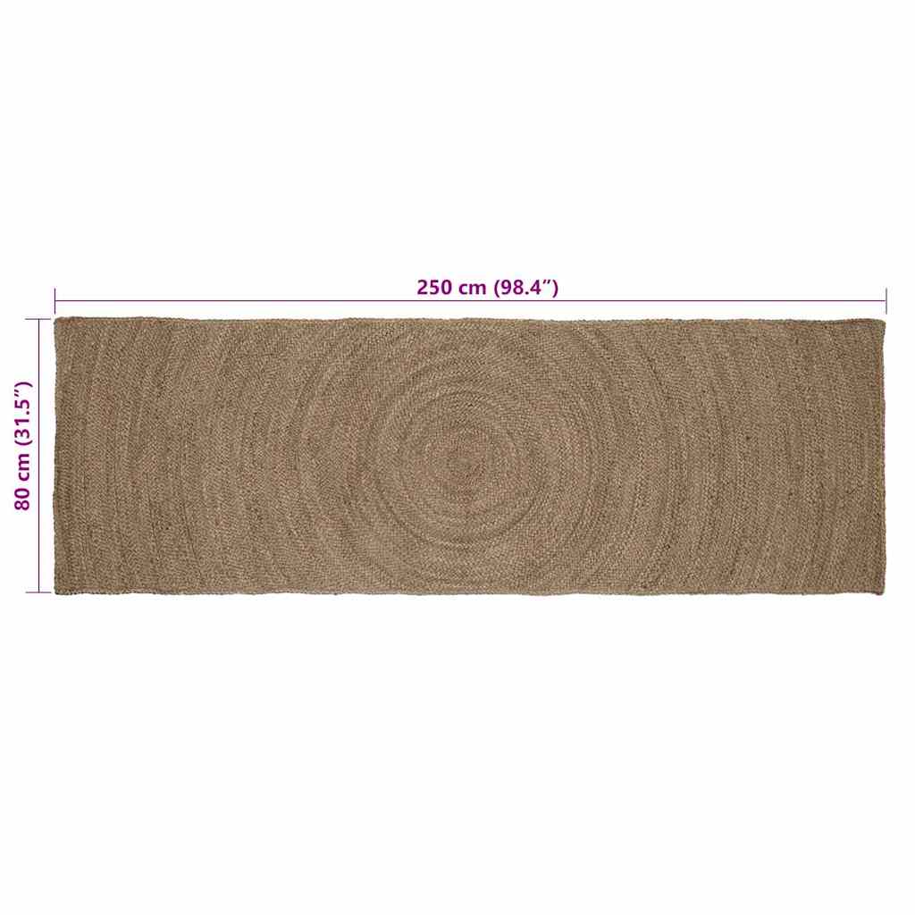 Områdetæpper Grå 80 x 250 cm Jute