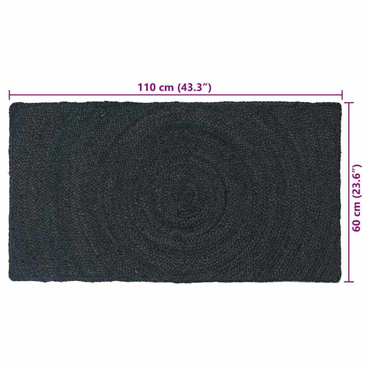 Områdetæpper Mørkegrå 60 x 110 cm Jute