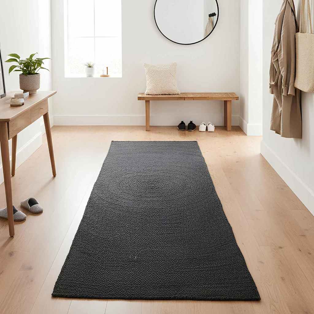 Områdetæpper Mørkegrå 60 x 400 cm Jute