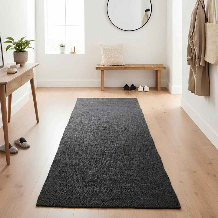 Områdetæpper Mørkegrå 80 x 200 cm Jute