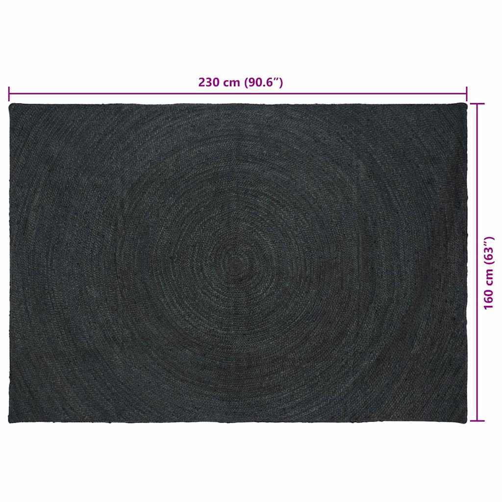 Områdetæpper Mørkegrå 160 x 230 cm Jute