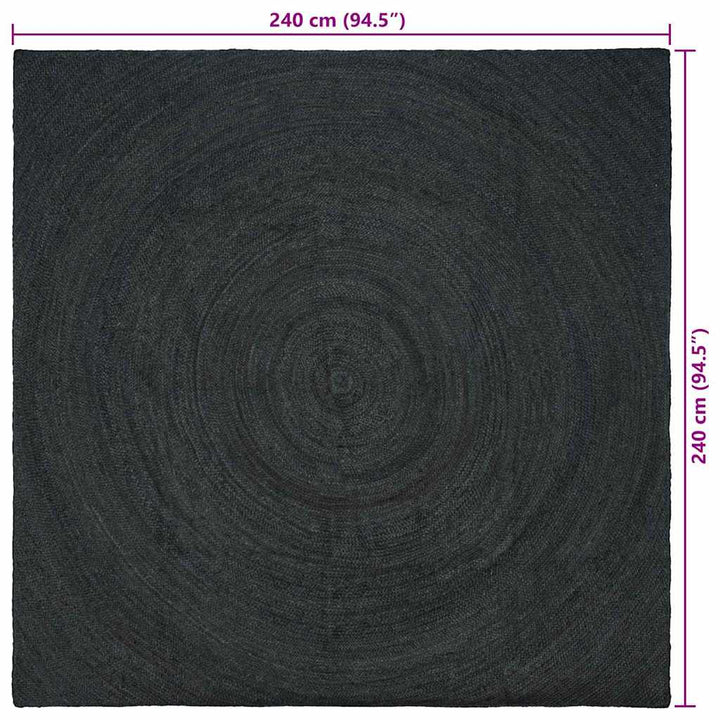 Områdetæpper Mørkegrå 240 x 240 cm Jute