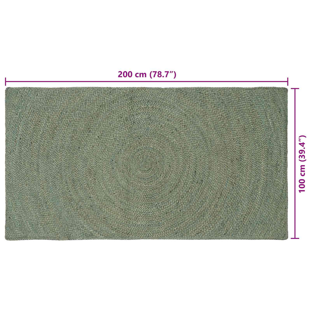 Områdetæpper Olivengrøn 100 x 200 cm Jute