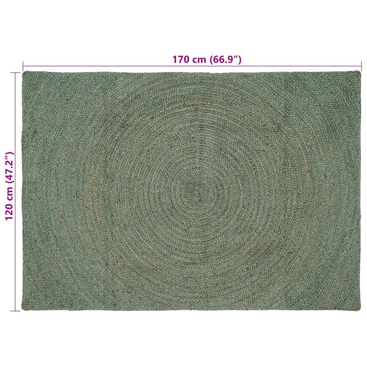 Områdetæpper Olivengrøn 120 x 170 cm Jute