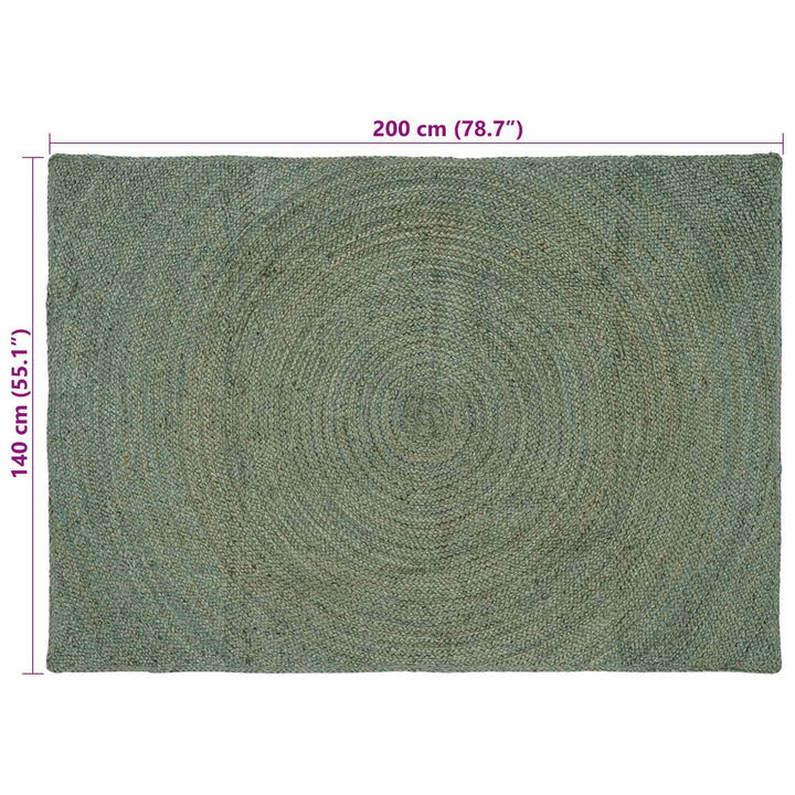 Områdetæpper Olivengrøn 140 x 200 cm Jute