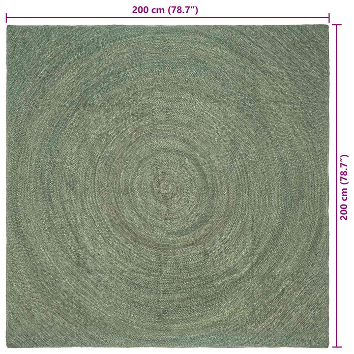 Områdetæpper Olivengrøn 200 x 200 cm Jute