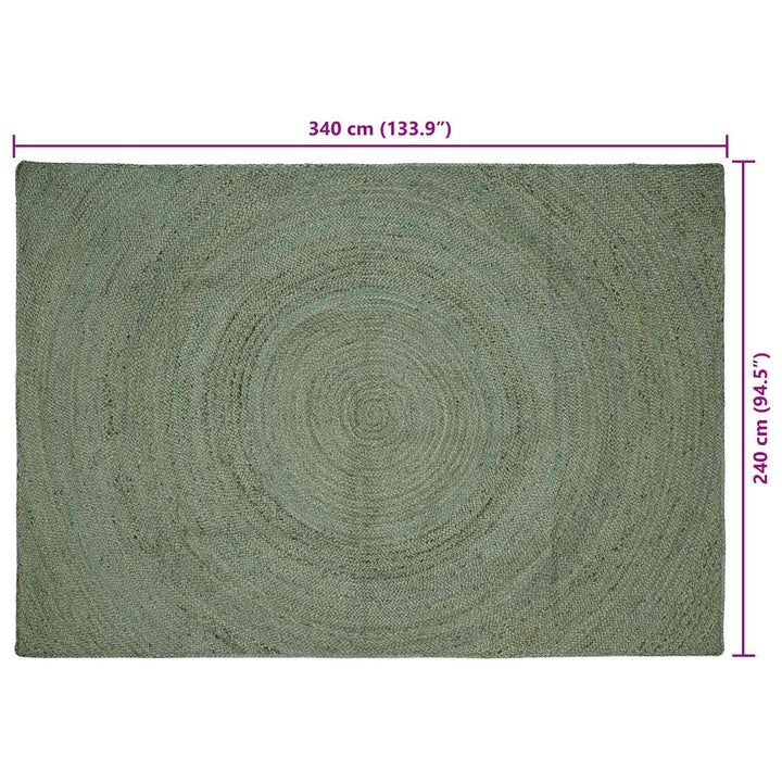 Områdetæpper Olivengrøn 240 x 340 cm Jute