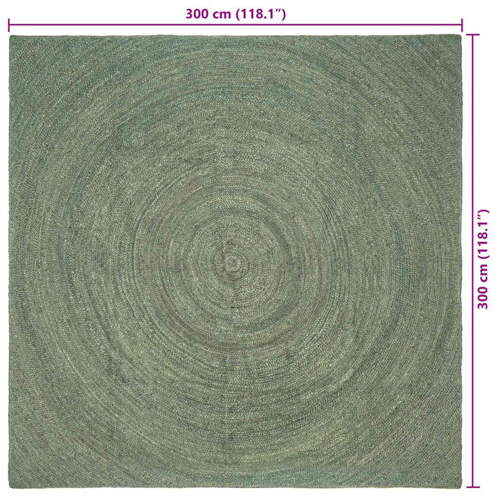 Områdetæpper Olivengrøn 300 x 300 cm Jute