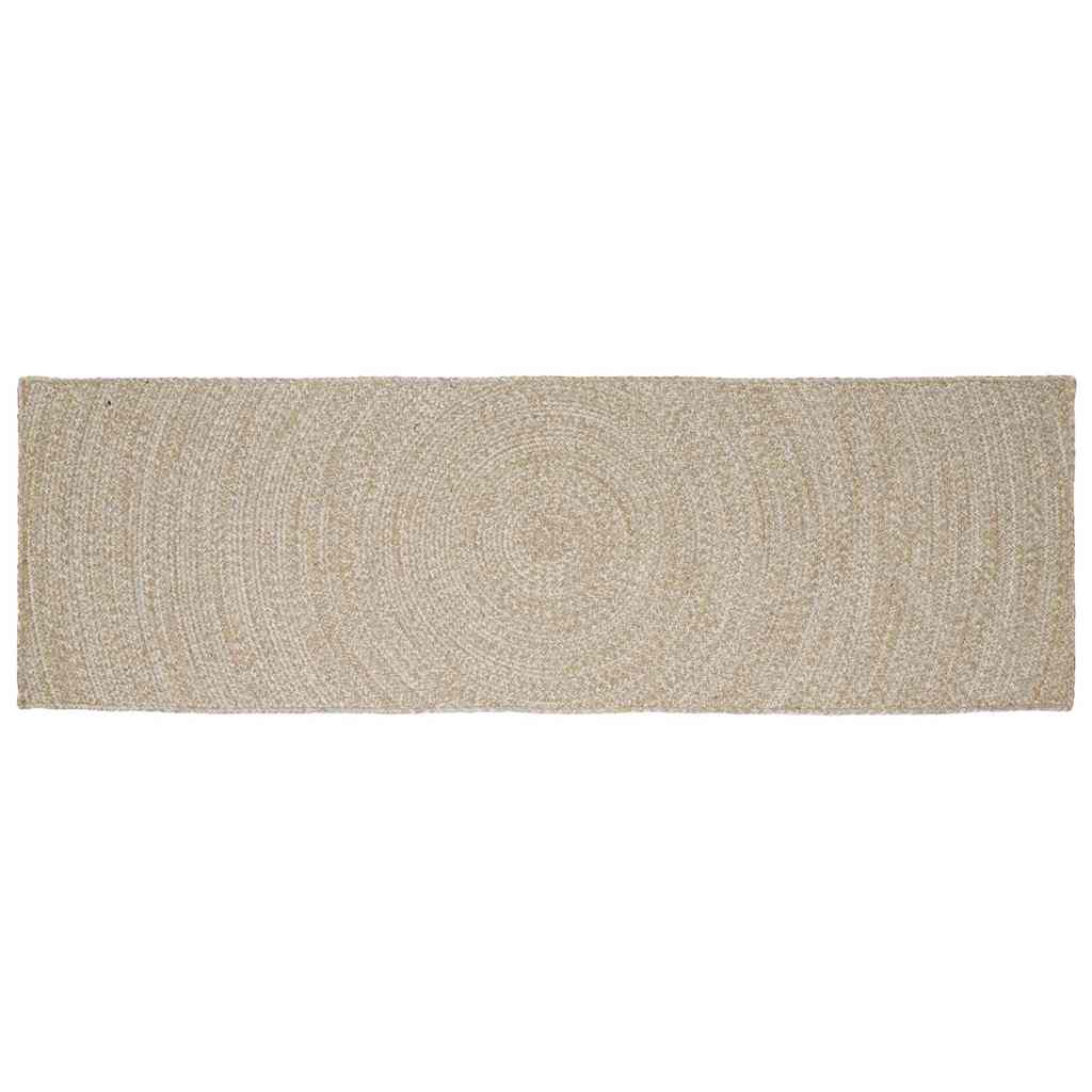 Område tæppe Natur og hvid 60 x 250 cm Jute