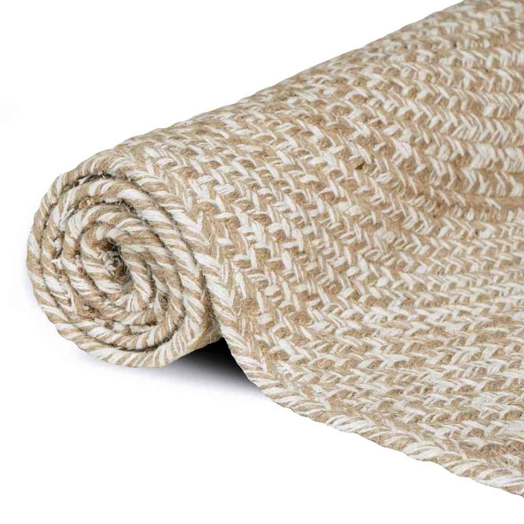 Områdetæpper Natur og hvid 80 x 250 cm Jute