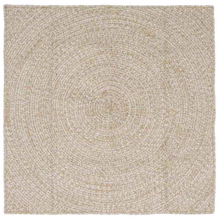 Områdetæpper Natur og hvid 120 x 120 cm Jute