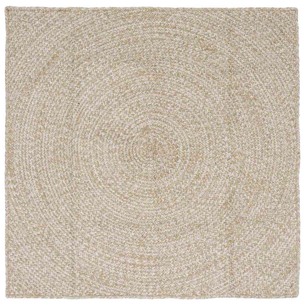 Område tæppe Natur og hvid 120 x 120 cm Jute