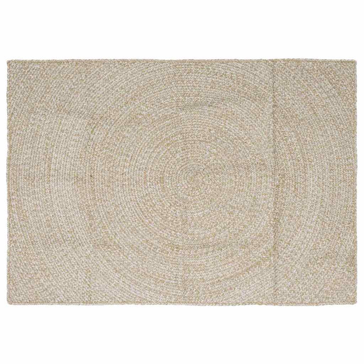 Områdetæpper Natur og hvid 120 x 170 cm Jute