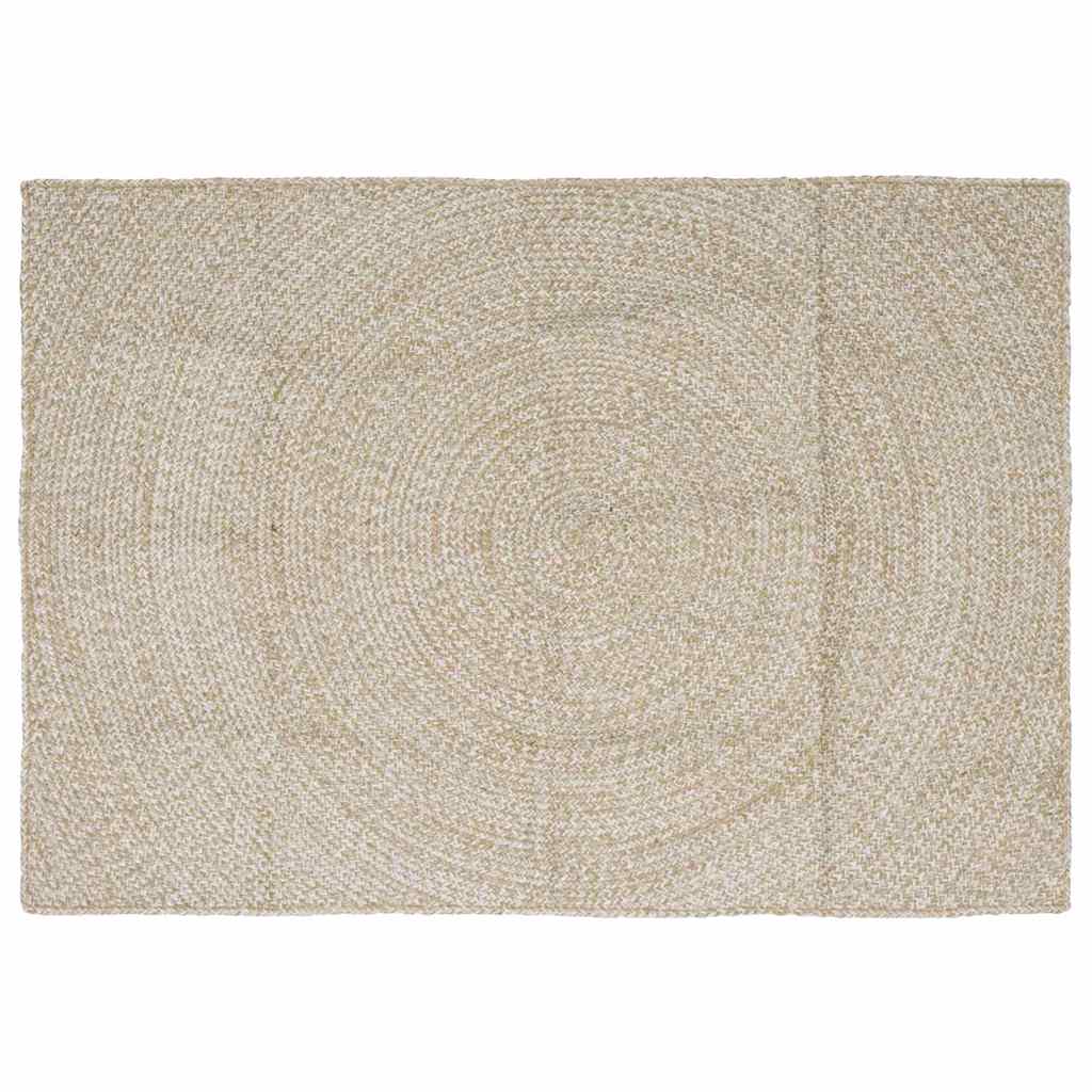 Område tæppe Natur og hvid 140 x 200 cm Jute