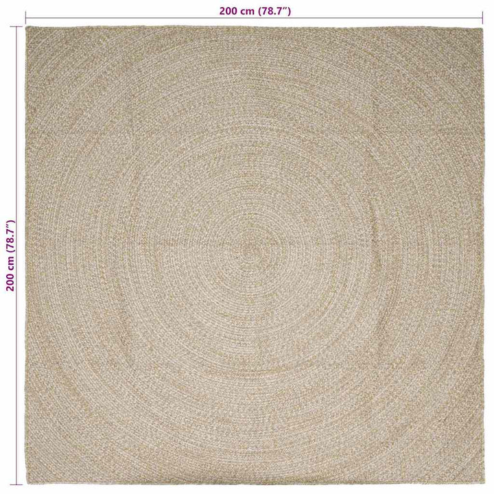 Områdetæpper Natur og hvid 200 x 200 cm Jute