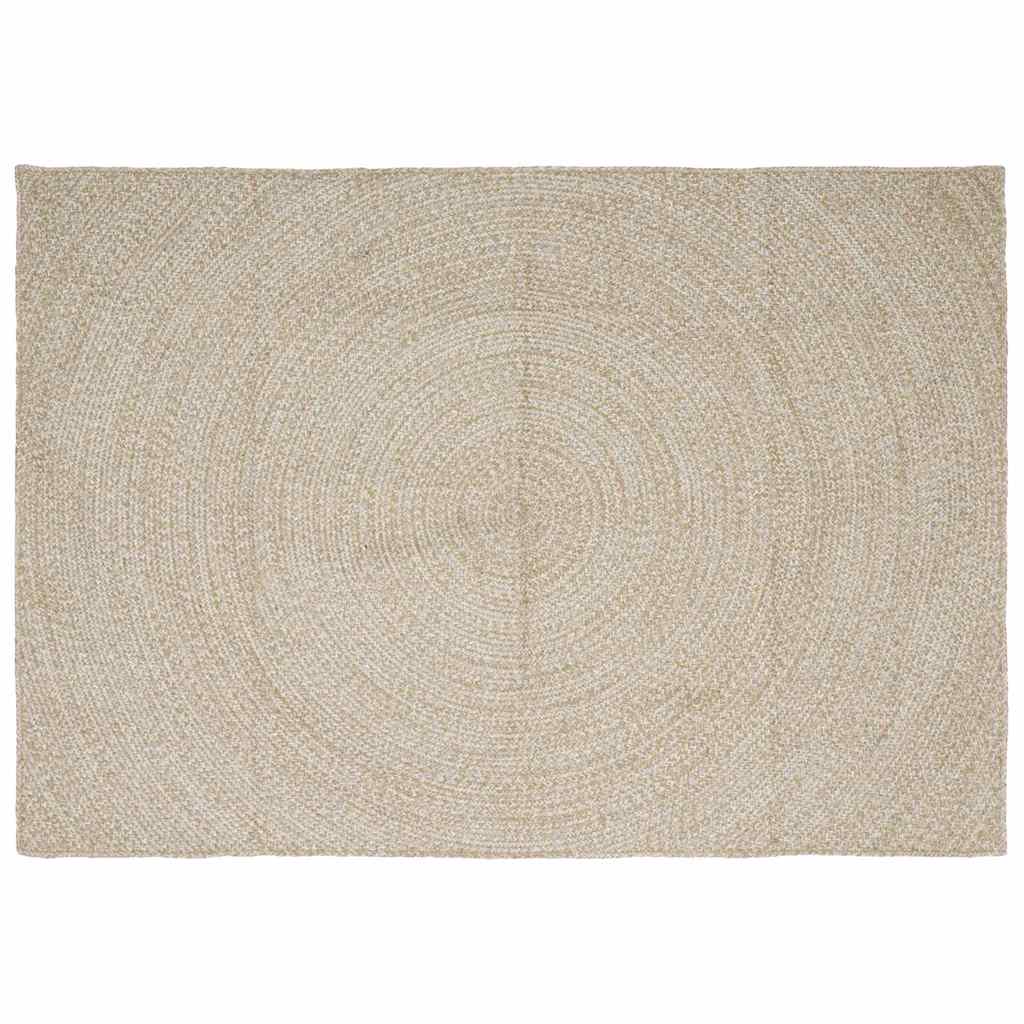 Områdetæpper Natur og hvid 240 x 340 cm Jute