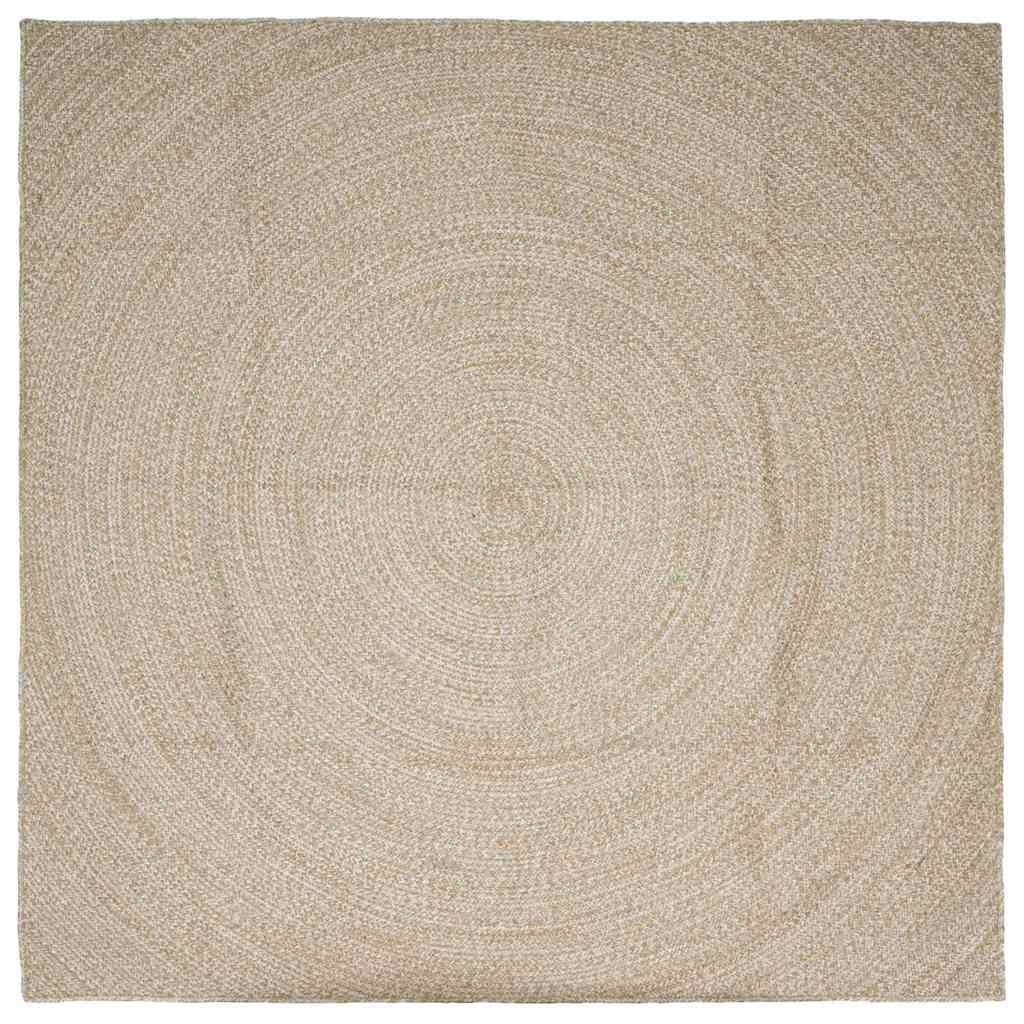 Område tæppe Natur og hvid 300 x 300 cm Jute