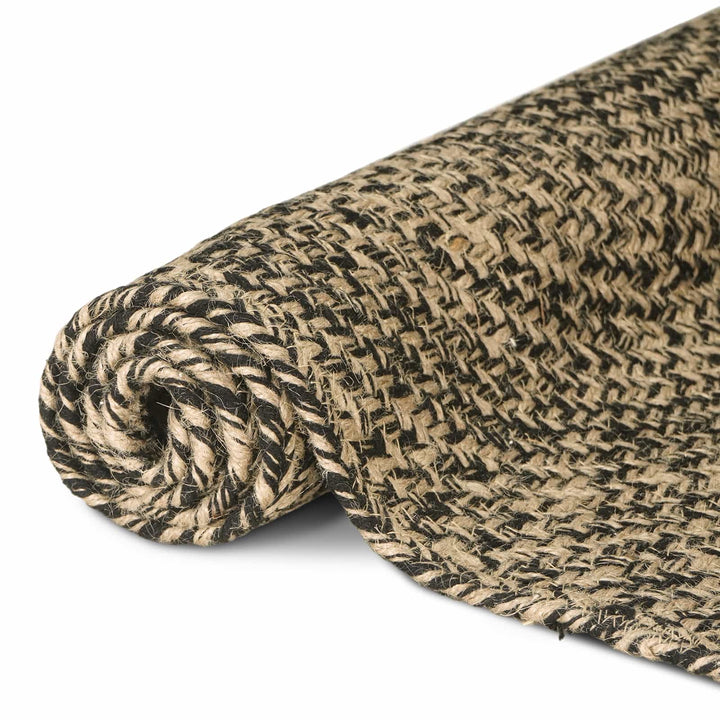 Områdetæpper Naturfarvet og sort 60 x 400 cm Jute