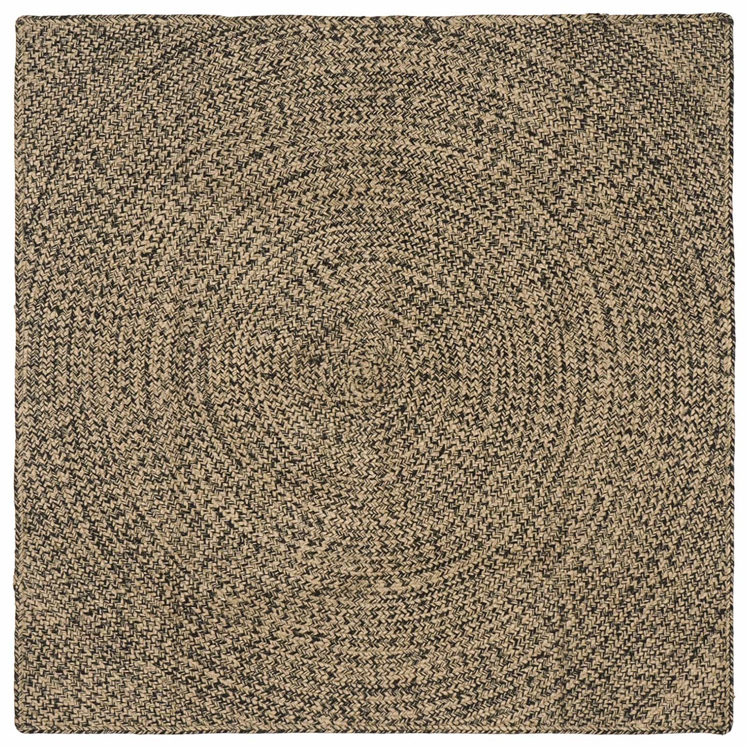 Områdetæpper Naturfarvet og sort 160 x 160 cm Jute