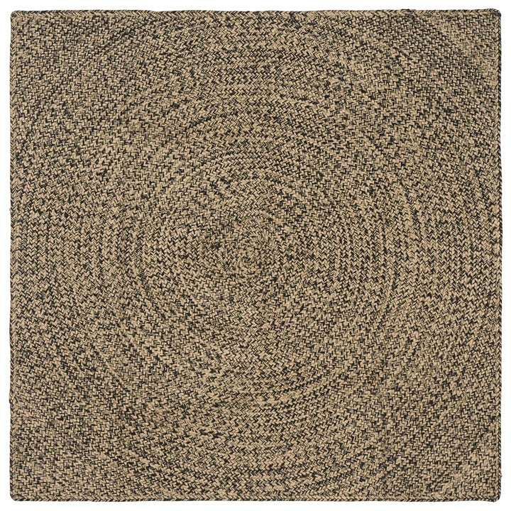 Områdetæpper Naturfarvet og sort 160 x 160 cm Jute