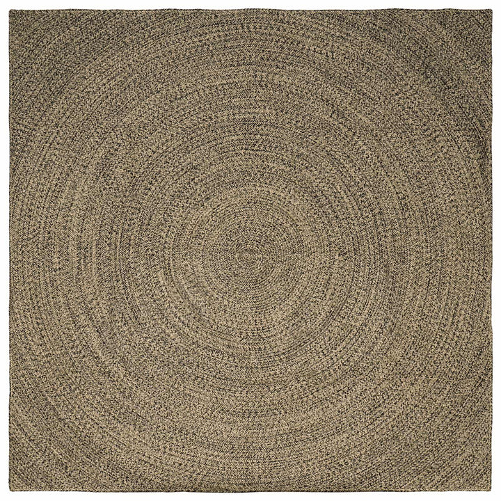 Områdetæpper Naturfarvet og sort 200 x 200 cm Jute